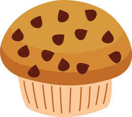 Illustration of a Chocolate Chip Muffin
