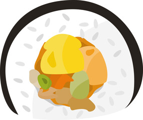 Illustration of a Japanese Sushi Roll
