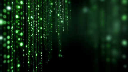 Binary code digital background with cascading numbers