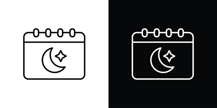 Islamic calendar icon design elements pack. Vector symbols for UI Designs