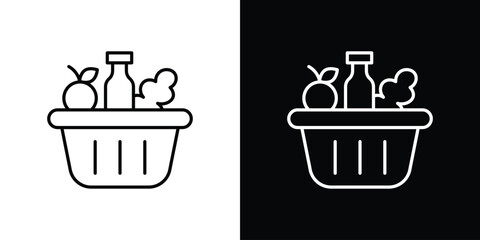 Groceries icon design elements pack. Vector symbols for UI Designs