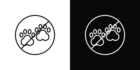 Forbidden dog pet sign design elements pack. Vector symbols for UI Designs