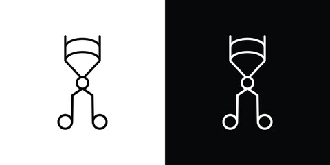 Eyelash curler icon design elements pack. Vector symbols for UI Designs