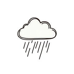 Hand Drawn Rain Cloud Icon Weather Forecast Symbol