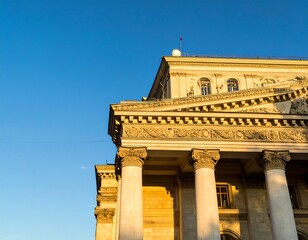 Fototapeta premium Architectural detail of a historical building at sunset