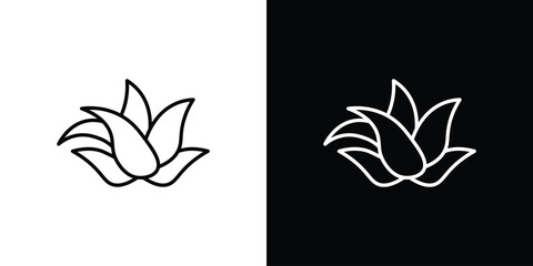 Aloe vera icon design elements pack. Vector symbols for UI Designs