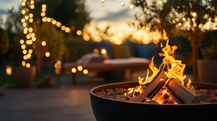 Gather around the backyard fire pit while the sun sets, creating a cozy atmosphere perfect for relaxation and evening conversations