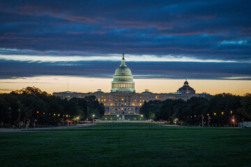 The United States Capitol Building at Dusk
