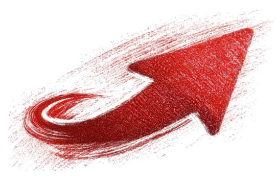 Red Glitter Arrow Abstract Design