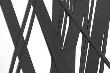 Composition abstract with black stripes on white background
