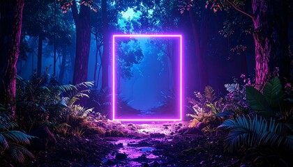 Neon glow in a dark jungle