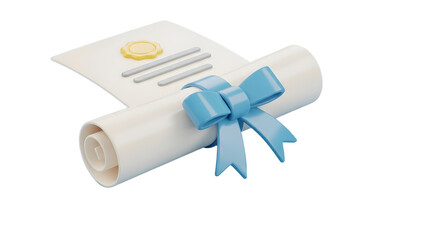 Diploma with Blue Ribbon