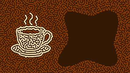 A Cup of Coffee Illustration in Abstract Style Background with Copy Space for International Coffee Day Greeting Card or Digital Post in Webpage, Apps and Social Media. Perfect print for Unique Menu.