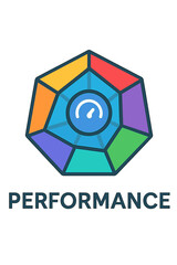 Colorful hexagon graphic symbolizing performance and analytics performance radar chart