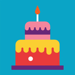 happy birthday cake icon vector art