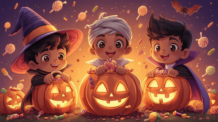 A spooky Halloween night, a haunted gothic house on a hill under a giant glowing full moon, A cute Halloween illustration, A luxurious fantasy Halloween scene, A minimalist Halloween design