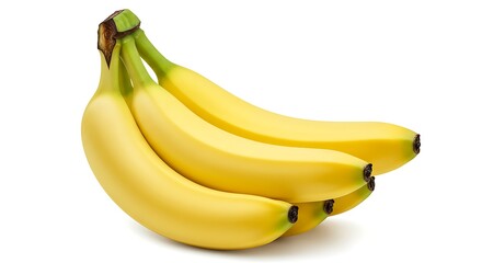 A close-up of a bunch of bananas, highlighting their vibrant color and fresh appearance.