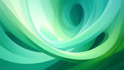 Abstract swirling vortex of soft pastel greens and blues