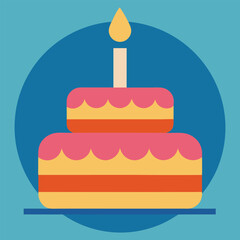 happy birthday cake icon vector art