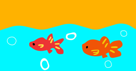 金魚バナー泳ぐ