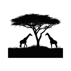 Giraffe Tree Silhouette