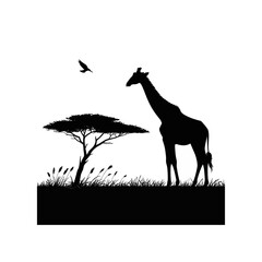 giraffe silhouette vector