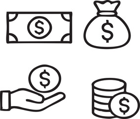 set of money icons