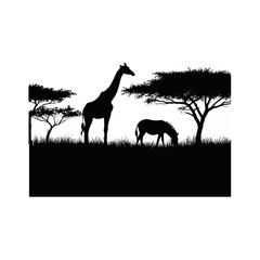 Savanna Wildlife Silhouette