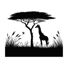 giraffe silhouette vector