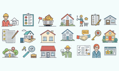 Hand-Drawn Real Estate Icons Set
