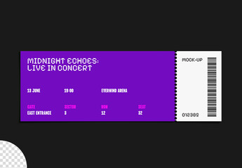 Event Ticket Concert Pass Mockup Isolated