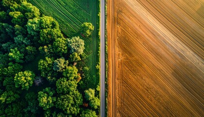 Fototapeta premium Forest vs Deforestation