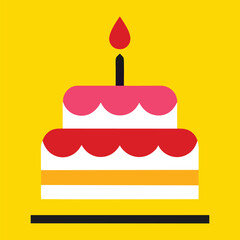 happy birthday cake icon vector art