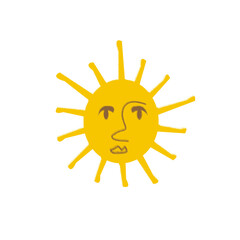 happy sun cartoon character