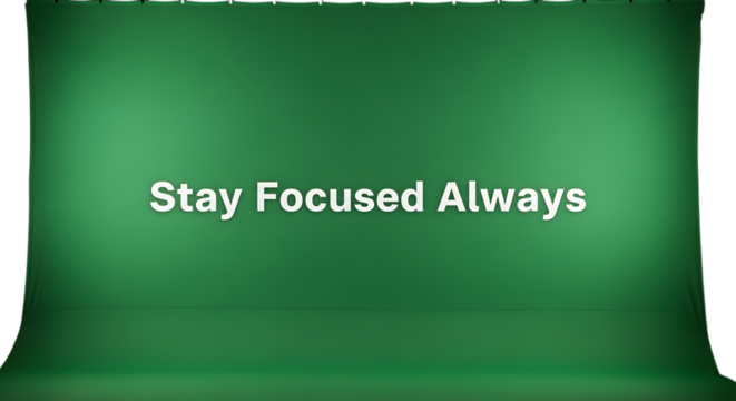 Stay focused always motivational message for workspace or digital content, promoting concentration, productivity, and positive mindset in business and life