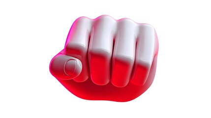 A bold, minimalist depiction of a clenched red fist, symbolizing power, determination, and a forceful expression of emotion or action.
