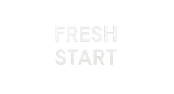 Motivational message proclaims 'Fresh Start' for business, design, or personal inspiration, symbolizing renewal, opportunity, and positive change for growth