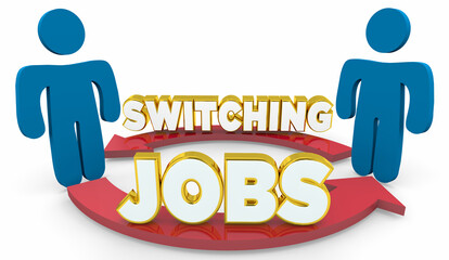Switching Jobs Two People Change Career Trade Roles Position 3d Illustration