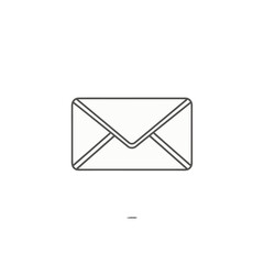 Simple Minimalist Envelope Icon:  Clean Line Art, Neutral Gray, Digital Communication Concept.