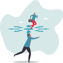 Choose career path, make life decision choice, decide the right or wrong direction, opportunity challenge, confusion or thinking to find the way.about a man and his life.