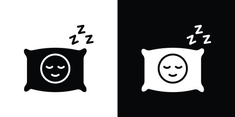 Sleeping icons set. Black and white silhouette collection