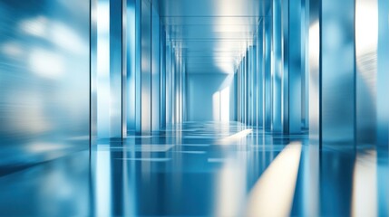 Modern light blue hallway