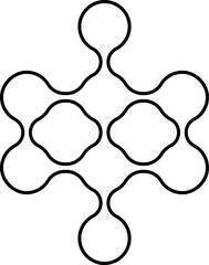 Geometric pattern of dots interconnected in a structured network with defined connections.
