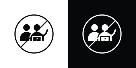 Obraz premium Please do not ask signs set. Black and white silhouette collection