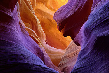 Obraz premium Swirling sandstone canyon walls in orange and purple hues a natural masterpiece