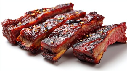 Tasty Grilled Korean BBQ Short Ribs on White