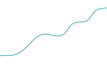 Turquoise thin wavy line abstract minimalist divider for posters, overlays, digital templates, and creative visual accents