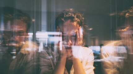 Woman Experiencing Panic Attack or Anxiety - Depression and Mental Health