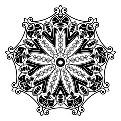 Mandala art decorative circular floral pattern design isolated vector illustration