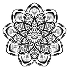 Mandala art decorative circular floral pattern design isolated vector illustration